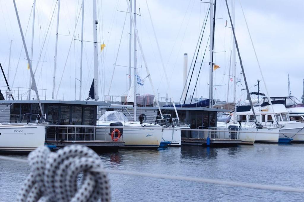 Hausboot Fjord Meeresbrise Mit Dachterrasse In 플렌스부르크 외부 사진